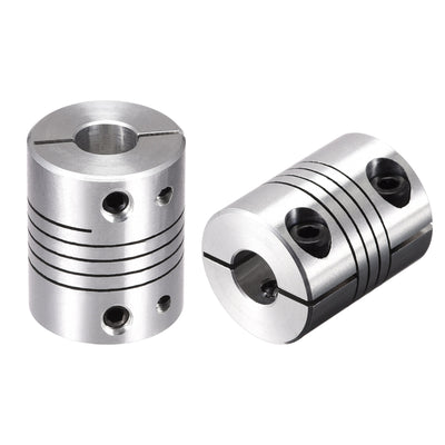 Harfington Uxcell 2PCS Motor Shaft 8mm to 8mm Helical Beam Coupler Coupling 20mm Dia 25mm Length