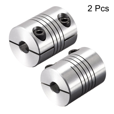 Harfington Uxcell 2PCS Motor Shaft 5mm to 6mm Helical Beam Coupler Coupling 25mm Dia 30mm Length