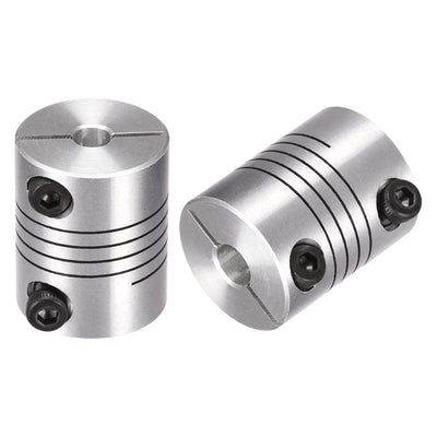 Harfington Uxcell 2PCS Motor Shaft 5mm to 7mm Helical Beam Coupler Coupling 25mm Dia 30mm Length