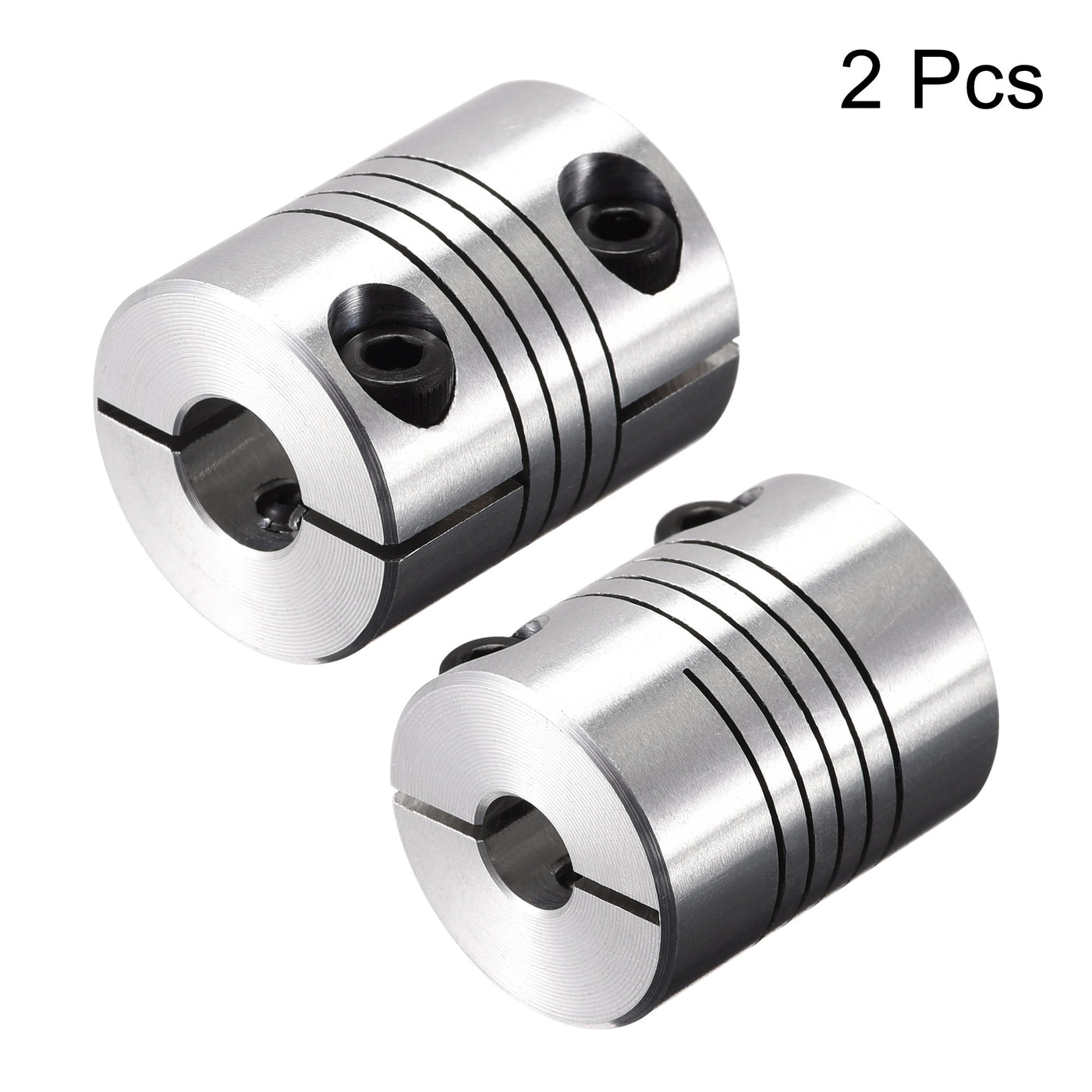 uxcell Uxcell 2PCS Motor Shaft 6.35mm to 8mm Helical Beam Coupler Coupling 25mm Dia 30mm Long