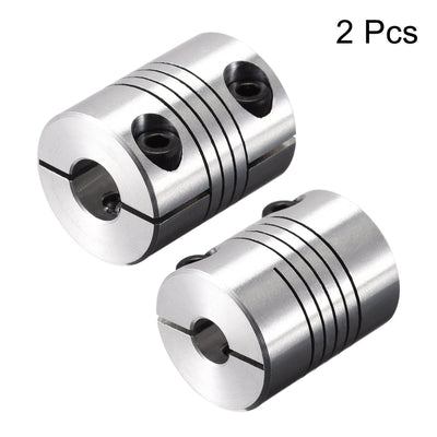 Harfington Uxcell 2PCS Motor Shaft 6.35mm to 8mm Helical Beam Coupler Coupling 25mm Dia 30mm Long