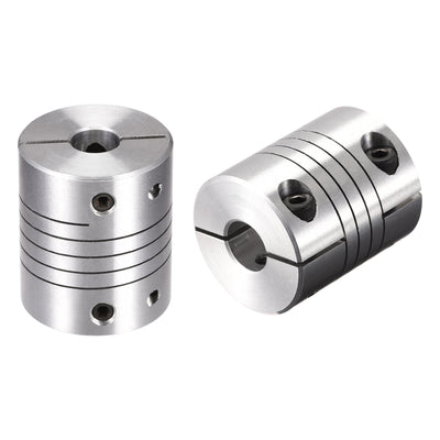 Harfington Uxcell 2PCS Motor Shaft 8mm to 10mm Helical Beam Coupler Coupling 25mm Dia 30mm Length