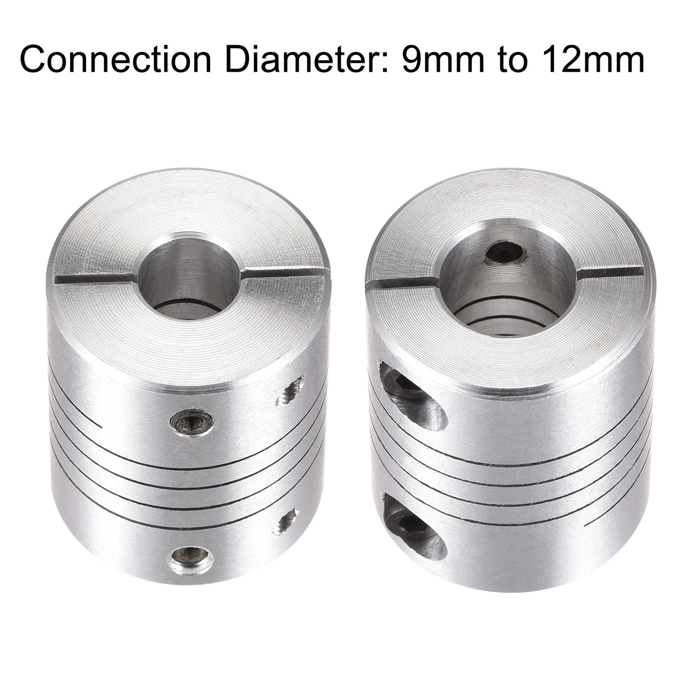 uxcell Uxcell 2PCS Motor Shaft 9mm to 12mm Helical Beam Coupler Coupling 25mm Dia 30mm Length