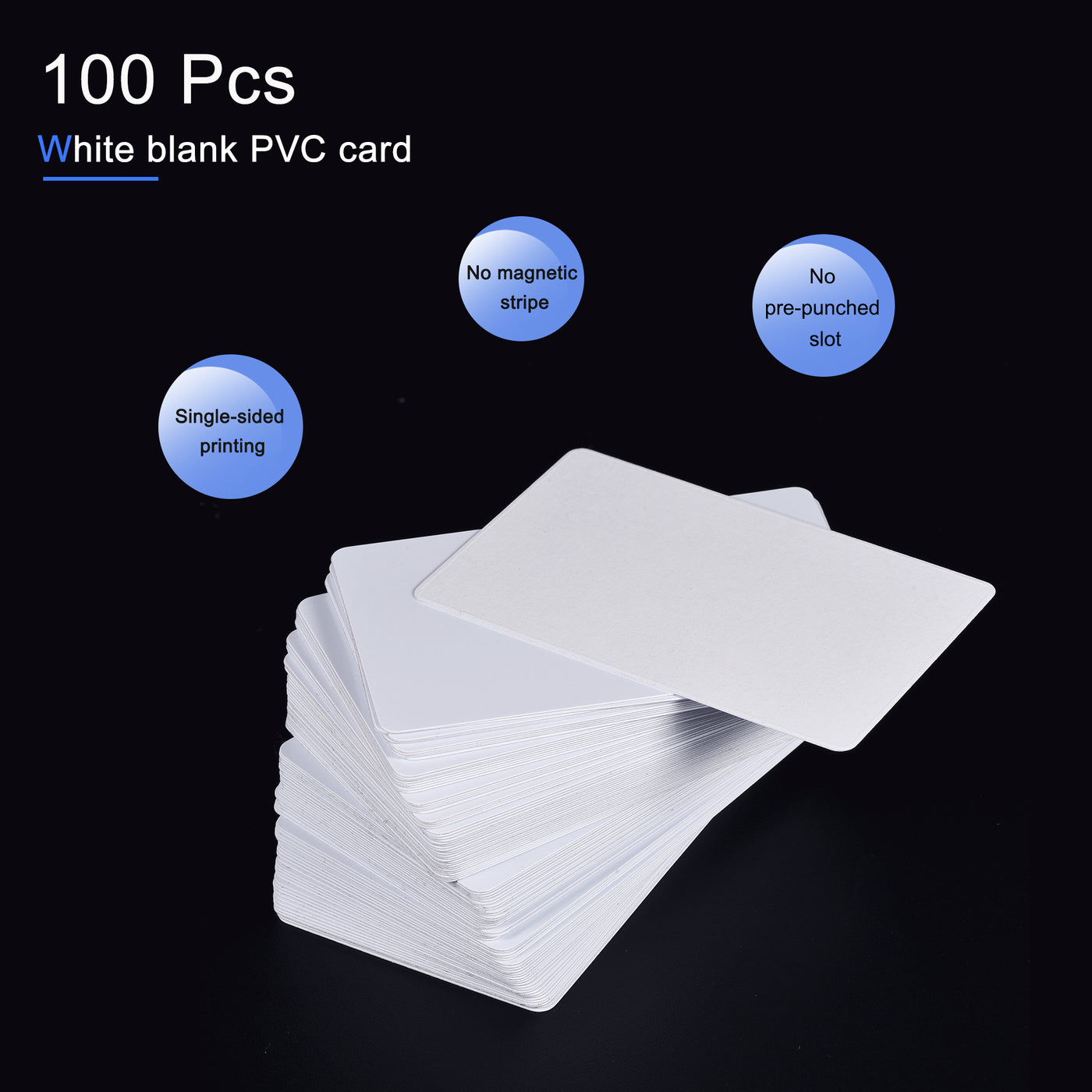 Harfington Blank PVC Cards for ID Badge Printers, Graphics Quality White Plastic CR80