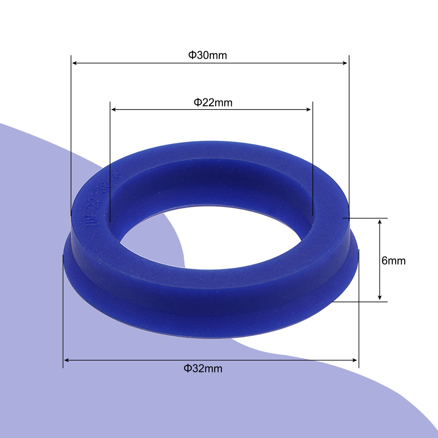 Harfington UN Radial Shaft Seal 22mm ID x 30mm OD x 6mm Width PU Oil Seal, Blue