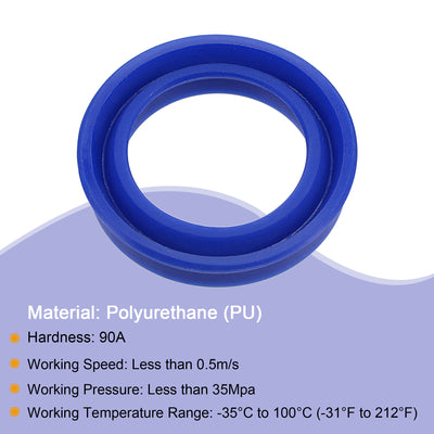 Harfington UN Radial Shaft Seal 22mm ID x 30mm OD x 6mm Width PU Oil Seal, Blue