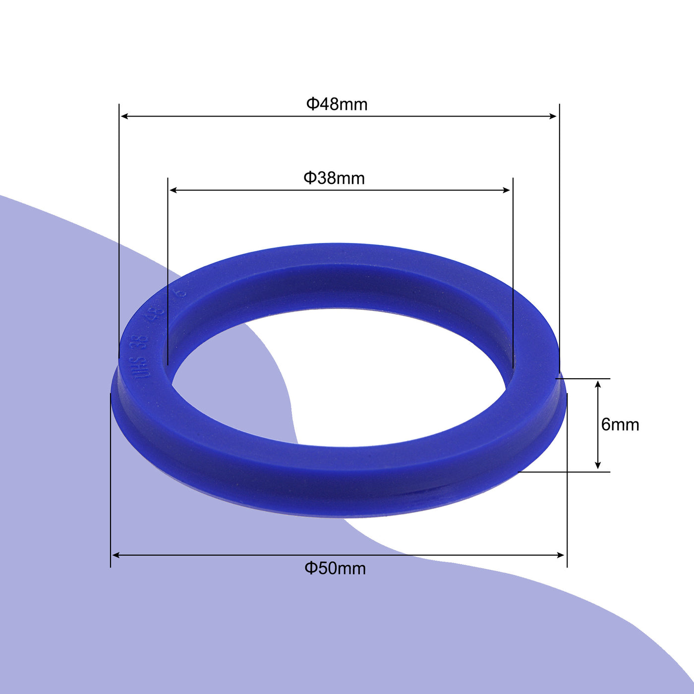 Harfington UHS-Radialwellendichtring 38 mm ID x 48 mm AD x 6 mm Breite PU-Wellendichtring, blau Packung mit 5