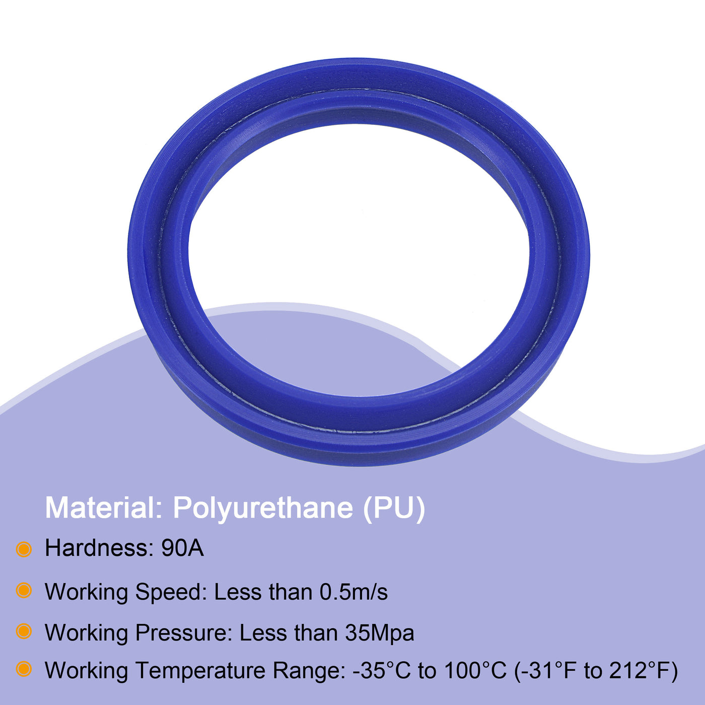 Harfington UHS-Radialwellendichtring 38 mm ID x 48 mm AD x 6 mm Breite PU-Wellendichtring, blau Packung mit 5