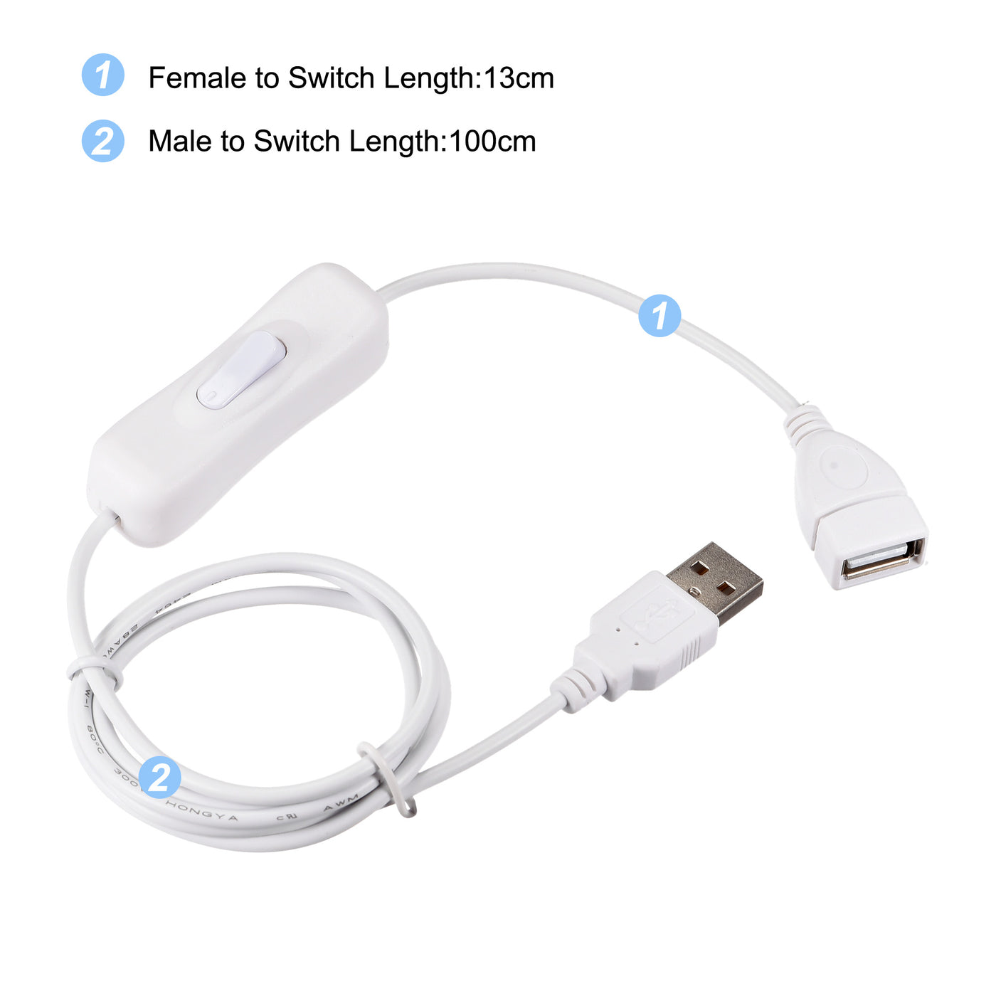 Harfington USB Cables with ON/Off Switch, USB Male to Female Extension Cord, for LED Desk Lamp LED Strip