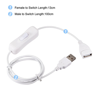 Harfington USB Cables with ON/Off Switch, USB Male to Female Extension Cord, for LED Desk Lamp LED Strip