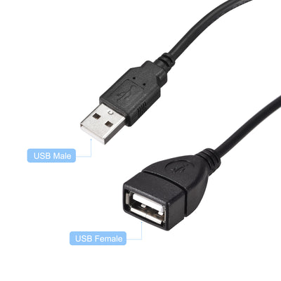 Harfington USB Cable with ON/Off Switch USB Male to Female Extension Cord 3 Meter Black