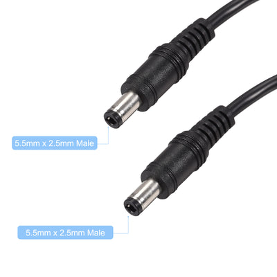 Harfington DC Cable with Switch 5.5mm x 2.1mm DC Male to Male Extension Cord 1M Black