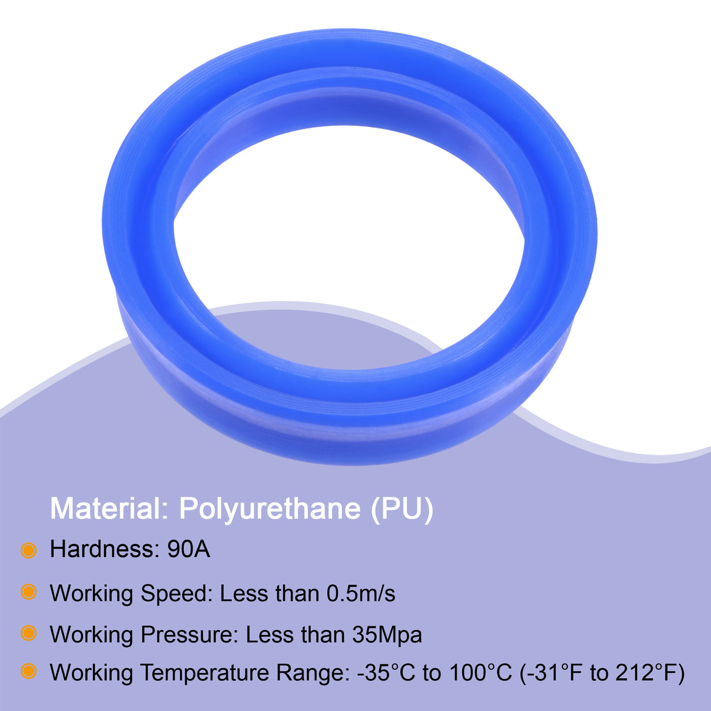 Harfington UN Radial Shaft Seal 25mm ID x 32mm OD x 7mm Width PU Oil Seal, Blue Pack of 5