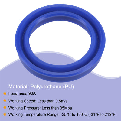 Harfington UN Radial Shaft Seal 30mm ID x 40mm OD x 7mm Width PU Oil Seal, Blue Pack of 2