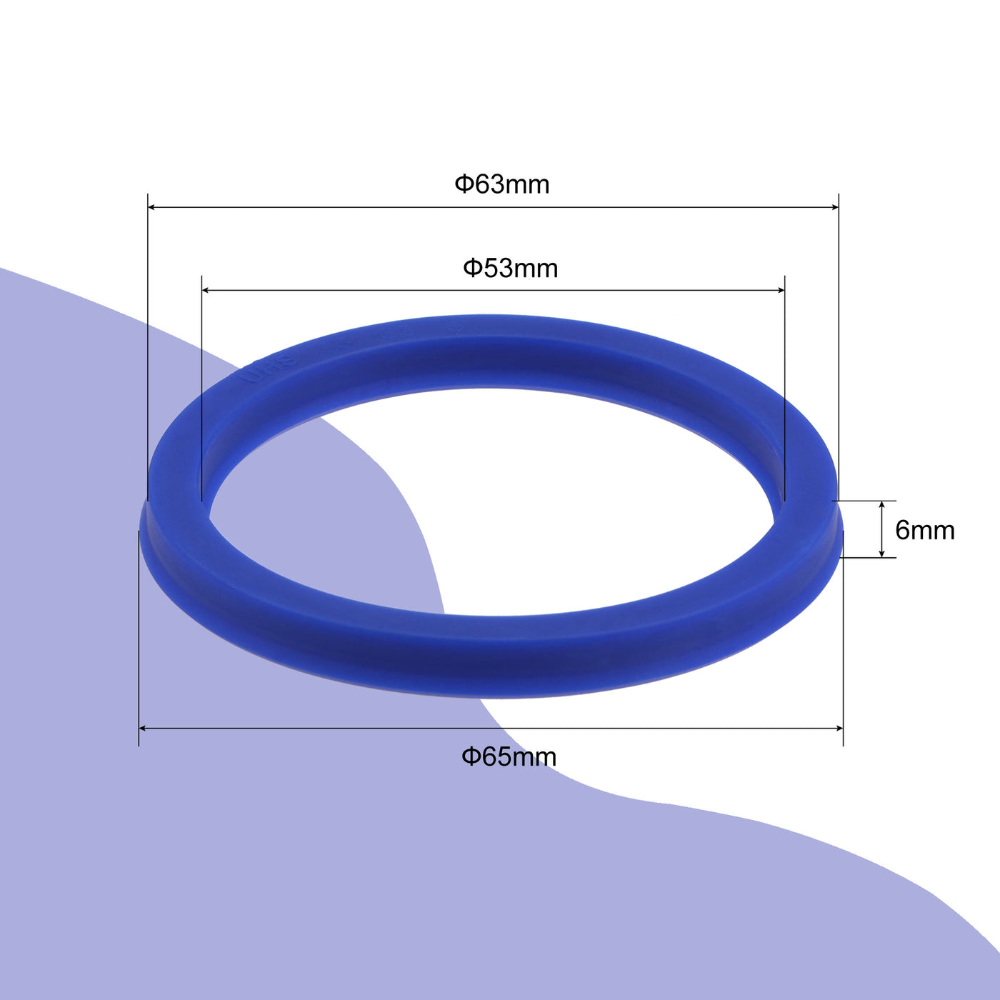 Harfington UHS Radial Shaft Seal 53mm ID x 63mm OD x 6mm Width PU Oil Seal, Blue Pack of 2