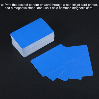 Harfington Blank PVC Cards ID Badge Printer, Graphics Quality Blue Plastic 100Pcs