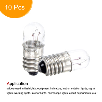 Harfington E10 Screw Base Miniature Bulbs DC 12V Warm Yellow Light Mini Lamps, Pack of 10