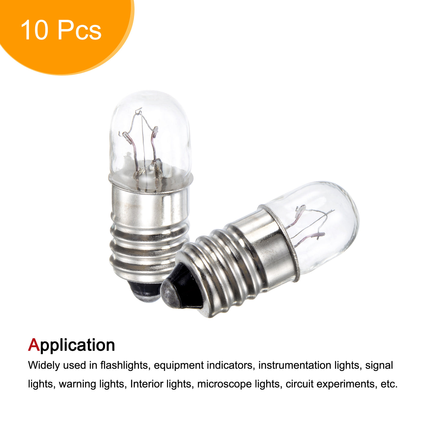 Harfington E10 Screw Base Miniature Bulbs DC 24V 0.2A Warm Yellow Light Mini Lamps, Pack of 10