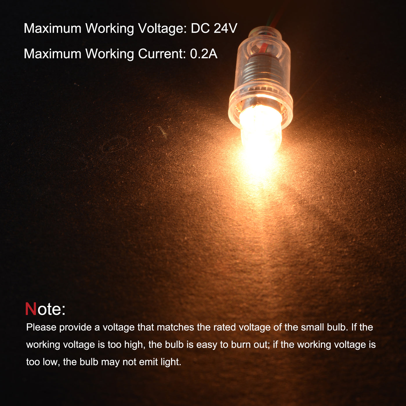 Harfington E10 Screw Base Miniature Bulbs DC 24V 0.2A Warm Yellow Light Mini Lamps, Pack of 10