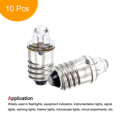 Harfington E10 Screw Base Flashlight Bulbs DC 2.2V 0.25A Yellow Light Mini Lamps, Pack of 10