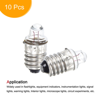 Harfington E10 Screw Base Flashlight Bulbs DC 3V 0.3A Yellow Light Mini Lamps, Pack of 10