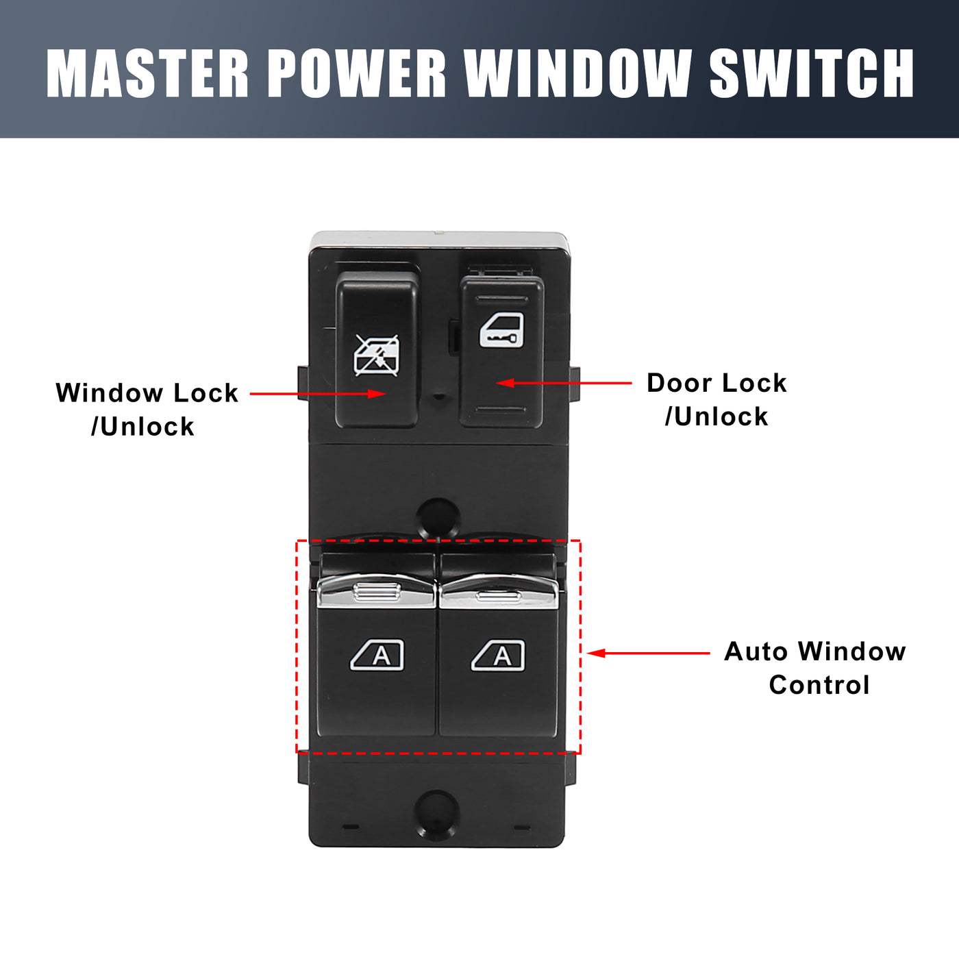 X AUTOHAUX Power Window Switch for Nissan 350Z 2003-2008 Master Driver Side 25401-CD02D