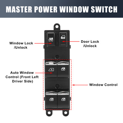 Harfington Power Window Switch for Nissan Versa 2007-2008 Master Driver Side 25401-ED500