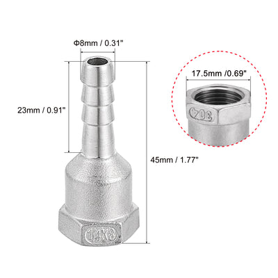 Harfington Barb Hose Fitting Connector Adapters Barb Female Pipe with Hose Clamps