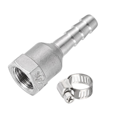 Harfington Barb Hose Fitting Connector Adapters Barb Female Pipe with Hose Clamps