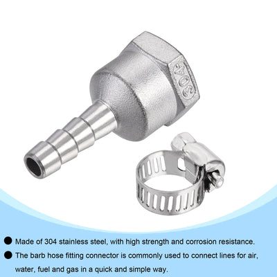 Harfington Barb Hose Fitting Connector Adapter Female Pipe with Hose Clamp