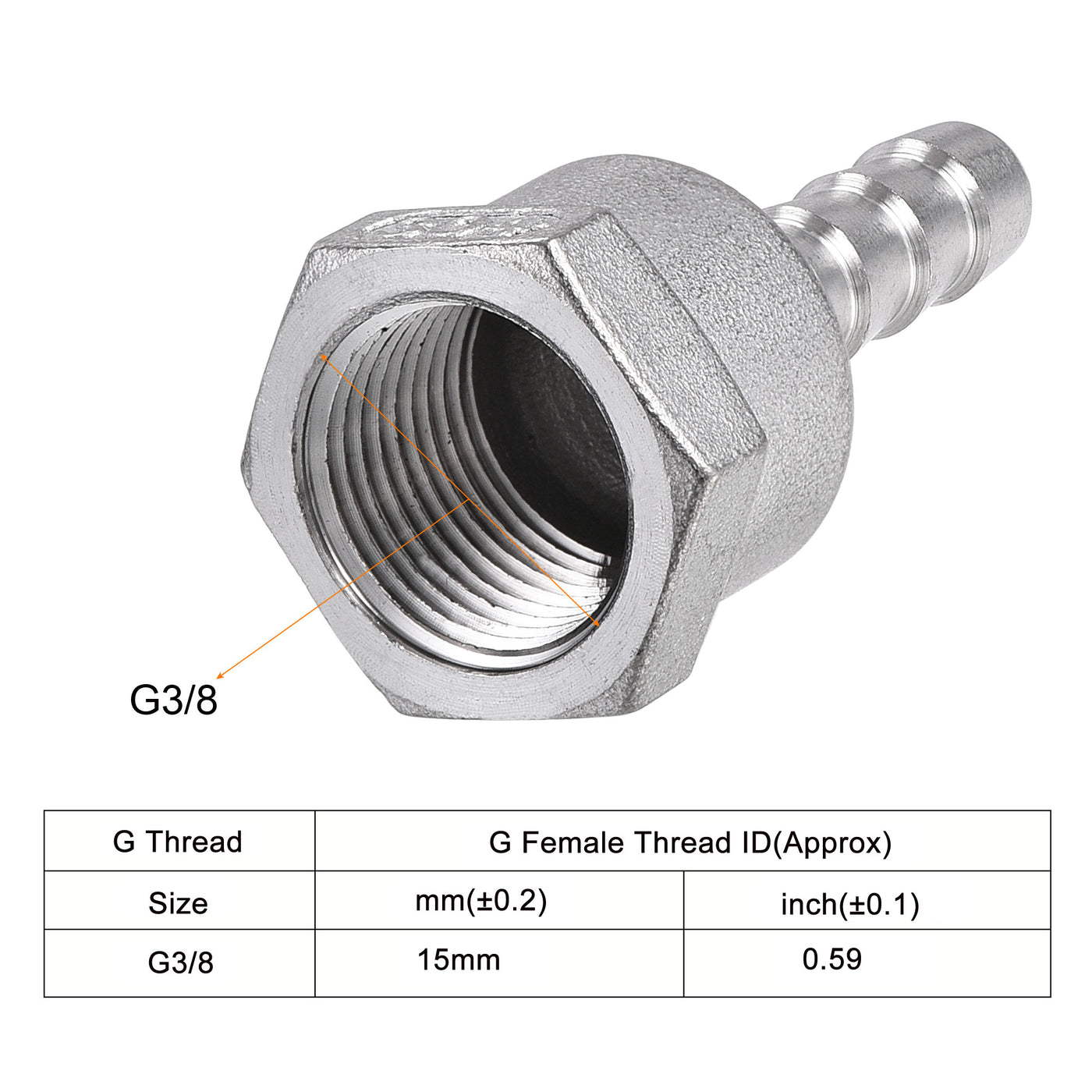 Harfington Barb Hose Fitting Connector Adapter Female Pipe with Hose Clamp