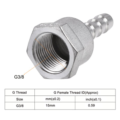 Harfington Barb Hose Fitting Connector Adapter Female Pipe with Hose Clamp