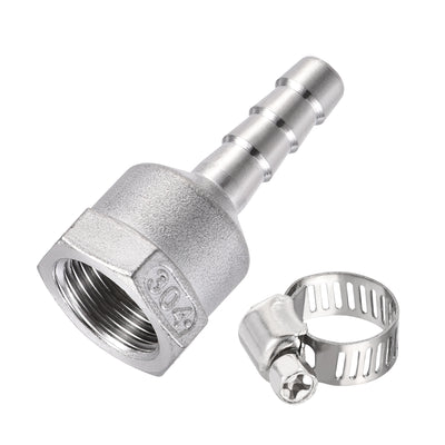 Harfington Barb Hose Fitting Connector Adapter Female Pipe with Hose Clamp