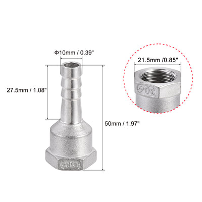 Harfington Barb Hose Fitting Connector Adapter Female Pipe with Hose Clamp