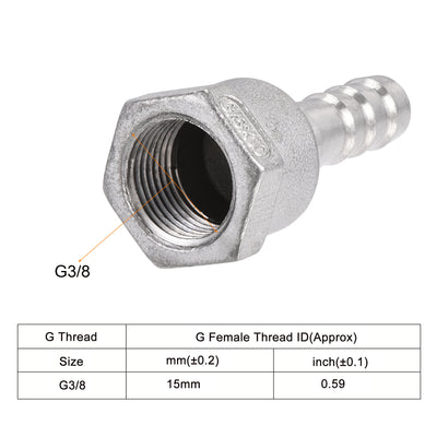 Harfington Barb Hose Fitting Connector Adapter Female Pipe with Hose Clamp