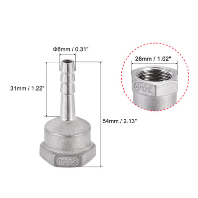 Harfington Barb Hose Fitting Connector Adapter Female Pipe with Hose Clamps