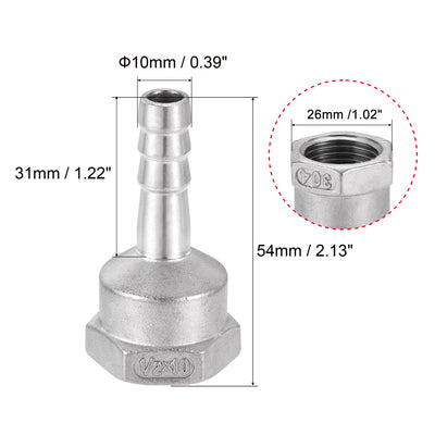 Harfington Barb Hose Fitting Connector Adapter Female Pipe with Hose Clamps