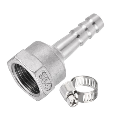 Harfington Barb Hose Fitting Connector Adapter Female Pipe with Hose Clamps