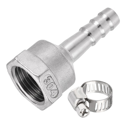 Harfington Barb Hose Fitting Connectors Adapters Barb Female Pipe with Hose Clamps