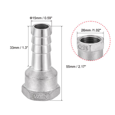 Harfington Barb Hose Fitting Connector Adapter Female Pipe with Hose Clamps