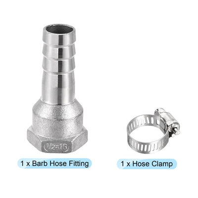 Harfington Barb Hose Fitting Connector Adapter Female Pipe with Hose Clamps