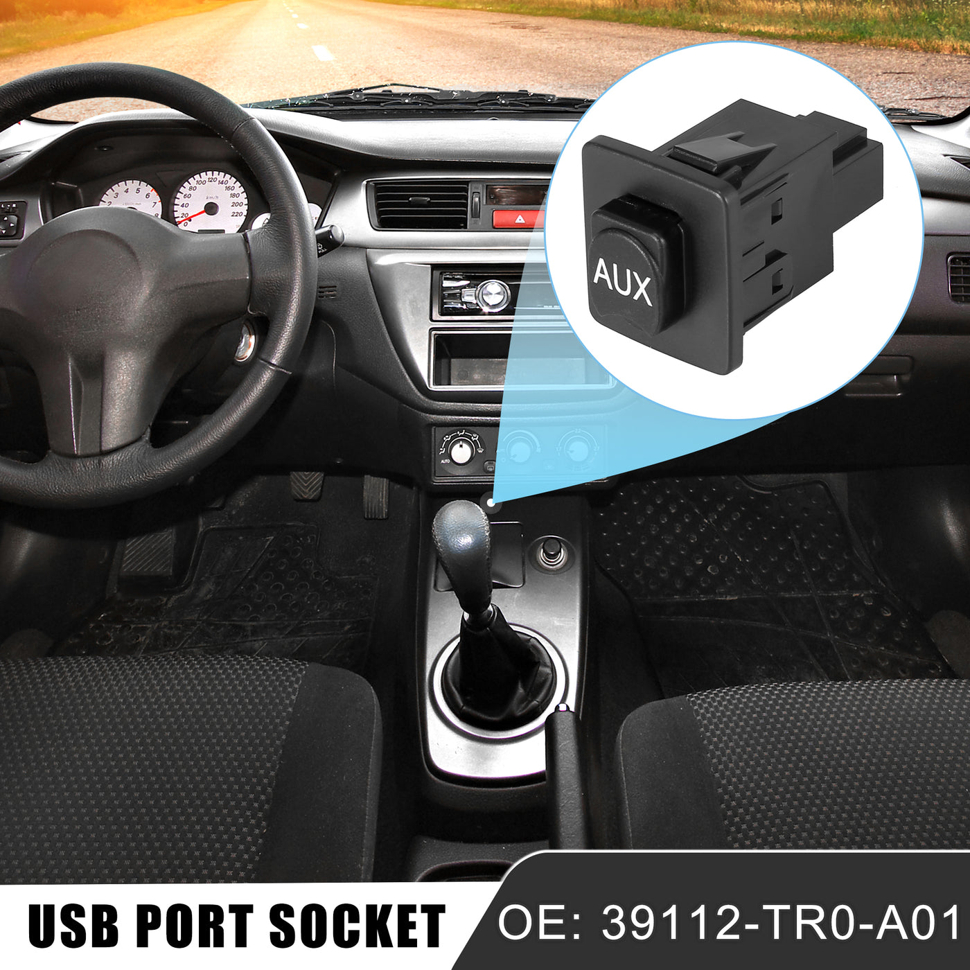 X AUTOHAUX 39112-TA0-A01 Car Auxiliary Plug Port Socket Aux Port for Honda Accord Pilot Accord Crosstour