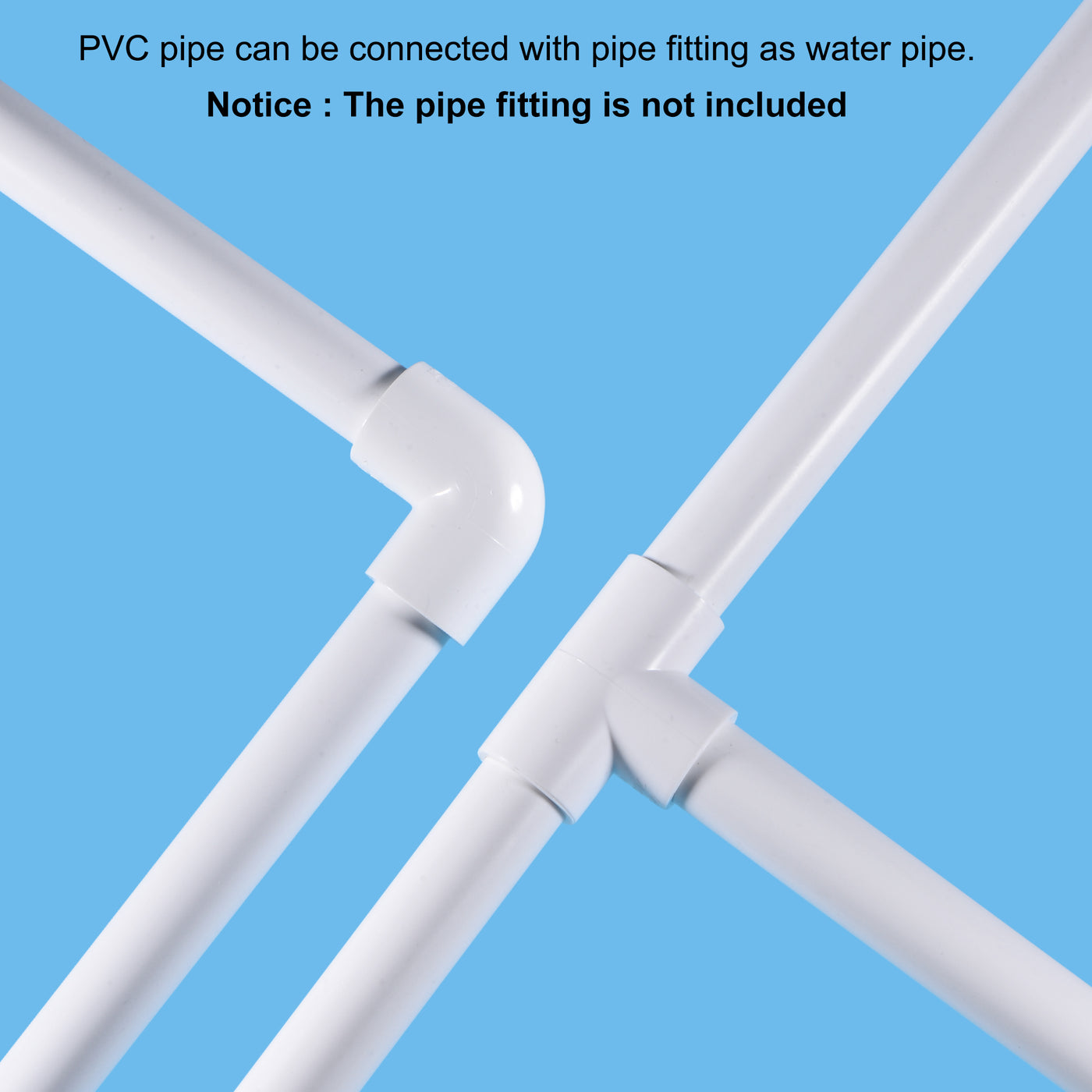 Harfington 3pcs PVC Pipe 28mm ID x 32mm OD 0.5m Rigid Water Pipe Drain Pipe White