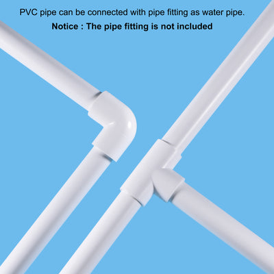 Harfington 3pcs PVC Pipe 28mm ID x 32mm OD 0.5m Rigid Water Pipe Drain Pipe White