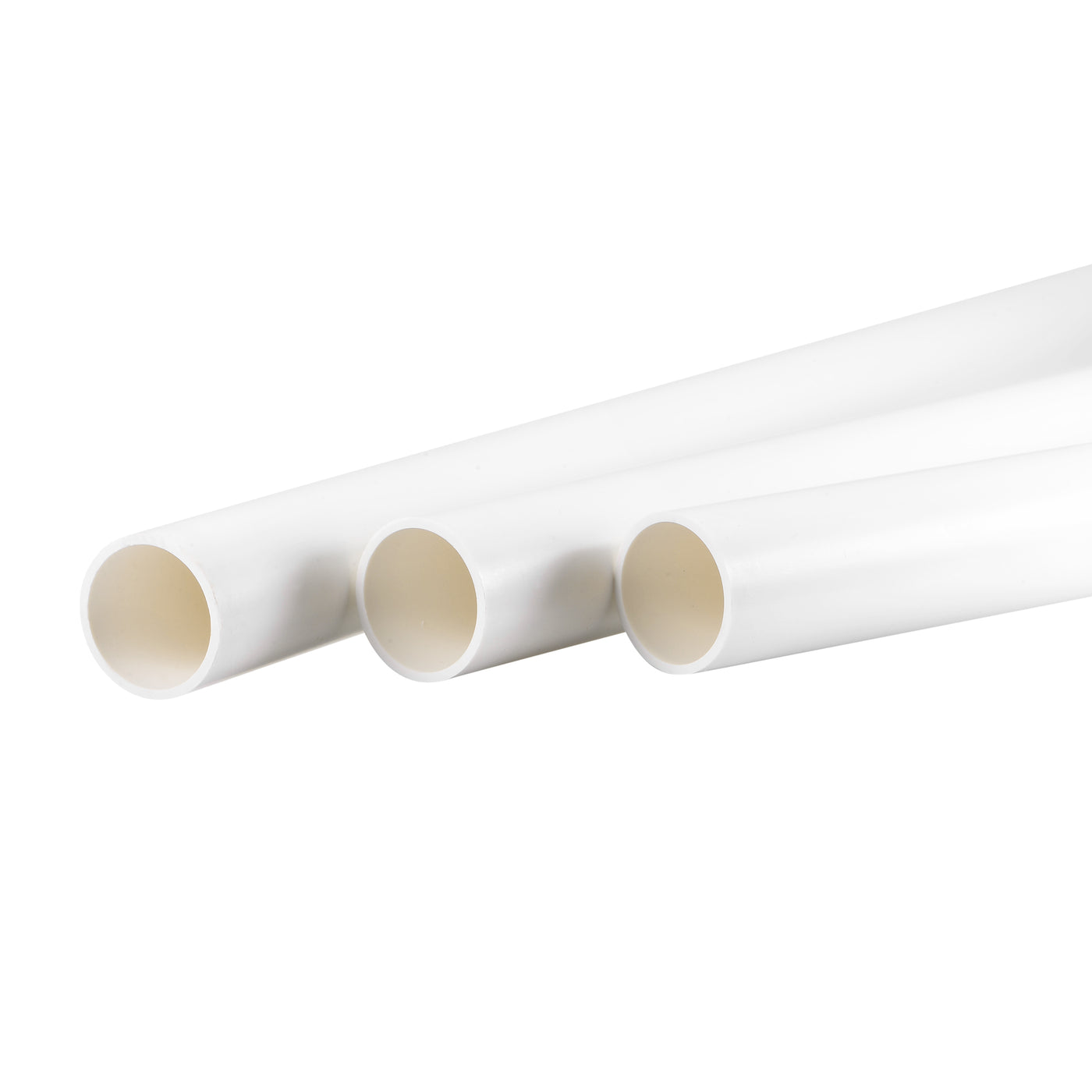 Harfington 3pcs PVC Pipe 28mm ID x 32mm OD 0.5m Rigid Water Pipe Drain Pipe White