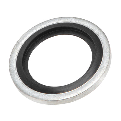 Harfington Bonded Sealing Washers G3/8 23.8x15x2.8mm Carbon Steel Nitrile Rubber Gasket, Pack of 10
