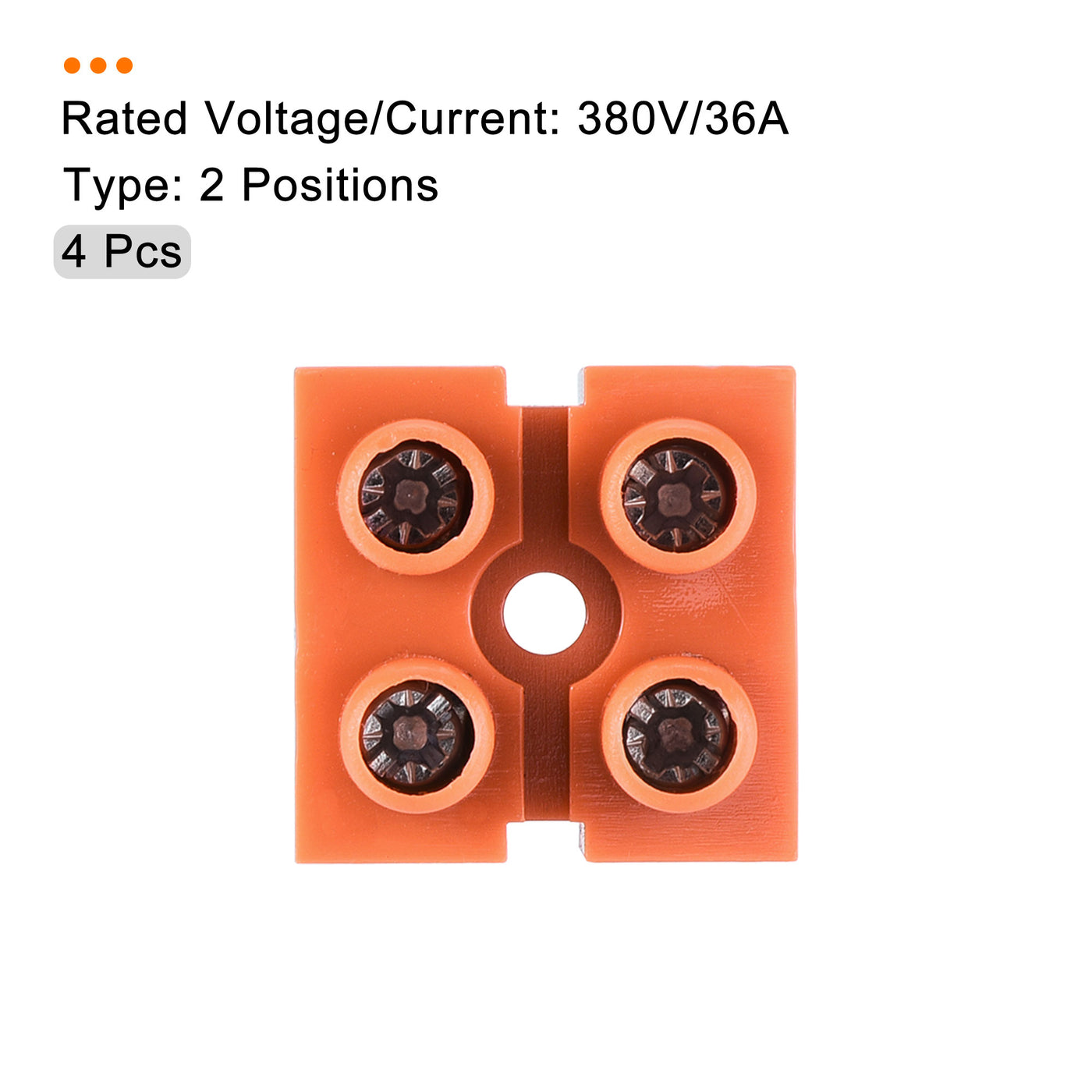 Harfington 4pcs Terminal Block 600V 36A Dual Row 2 Positions Terminal Electric Barrier