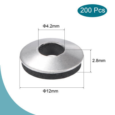 Harfington 200pcs Bonded Sealing Washers 12x4.2x2.8mm Stainless Steel EPDM Screw Gasket