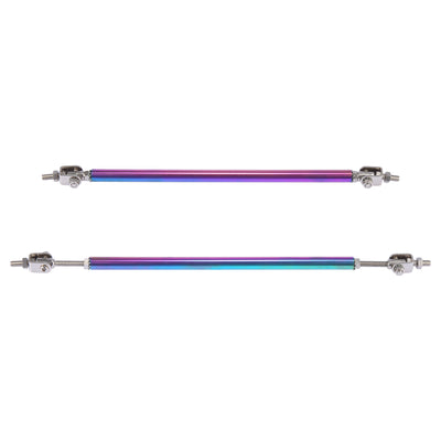 Harfington 2pcs 11"-13" Car Adjustable Front Bumper Lip Splitter Strut Tie Rod Bar Multicolor