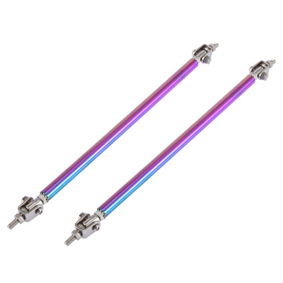 Harfington 2pcs 11"-13" Car Adjustable Front Bumper Lip Splitter Strut Tie Rod Bar Multicolor